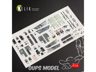 Kelik Decals 3D K48033 Décalcomanies 3D intérieures F/A-18B "Hornet" pour kit Kinetic 1/48