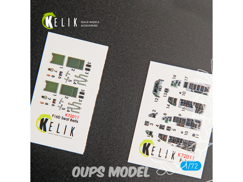 Kelik Decals 3D K72011 Décalcomanies 3D intérieures F-16D "Fighting Falcon" pour kit Kinetic 1/72