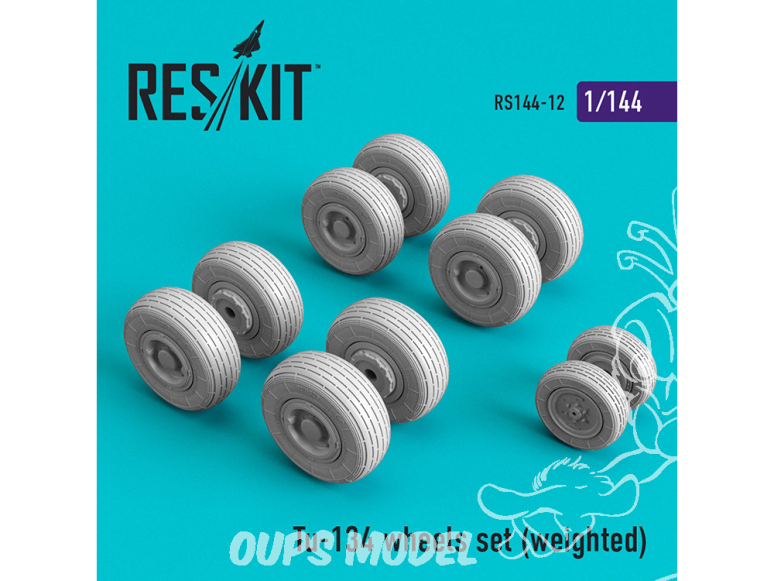 ResKit kit d'amelioration Avion RS144-012 Roues en résine lesté pour Tu-134 kit AZ model, Zvezda 1/144