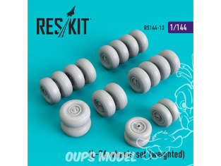 ResKit kit d'amelioration Avion RS144-0013 Roues en résine lesté pour IL-76 kit Zvezda, Trumpeter 1/144