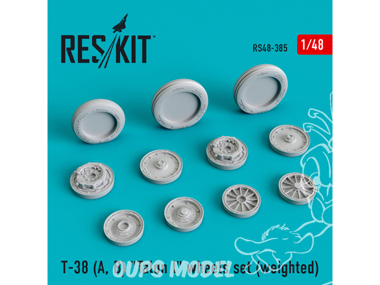 ResKit kit d'amelioration avion RS48-0385 Jeu de roues lestées T-38 (A, B) "Talon l" 1/48