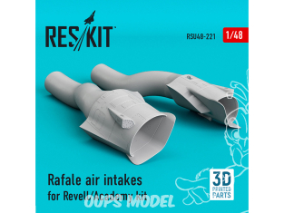 ResKit kit d'amelioration Avion RSU48-0221 Prises d'air Rafale pour kit Revell ou Academy (Impression 3D) 1/48