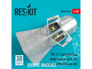 ResKit kit d'amelioration Avion RSU48-0200 Modification tardive du cockpit du F-111 avec décalcomanies 3D kit HobbyBoss 1/48