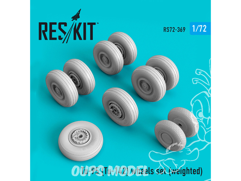 ResKit kit d'amelioration avion RS72-0369 Jeu de roues lesté pour Tu-95 (Tu-142) 1/72