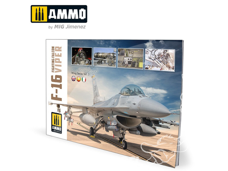 MIG Librairie 6029 F-16 Viper Fighter Falcon guide visuel en Anglais - Espagnol - Italien