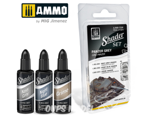 MIG Shader acrylique 7320 Set Gris Panzer 3 x 10ml