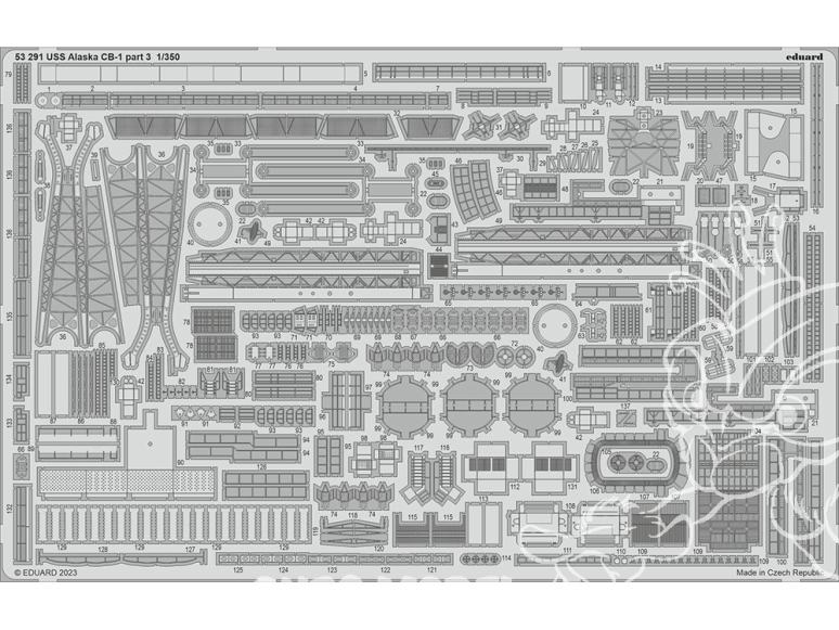 Eduard photodecoupe bateau 53291 Amélioration USS Alaska CB-1 Partie 3 Hobby Boss 1/350