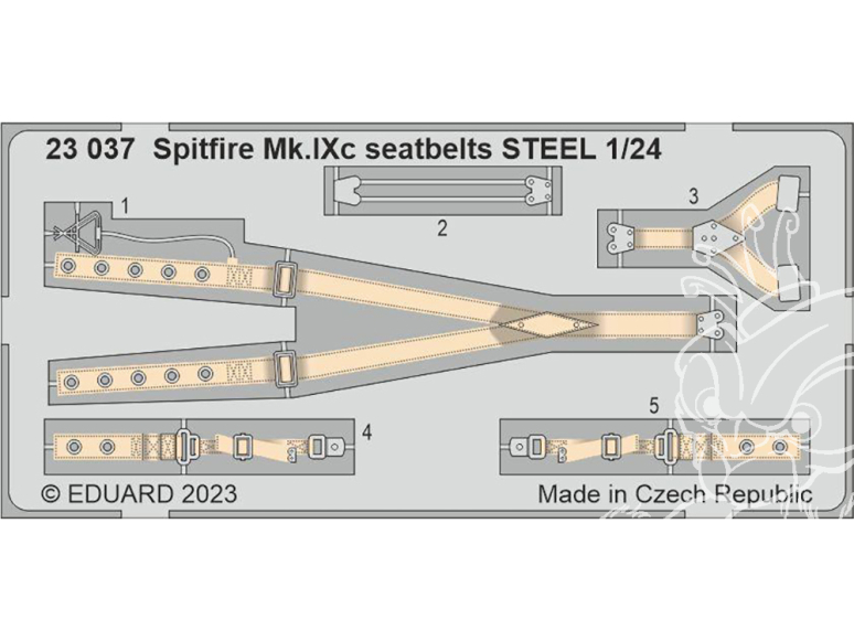 Eduard photodecoupe avion 23037 Harnais métal Spitfire Mk.IXc Airfix 1/24