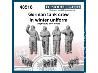 FC MODEL TREND figurine résine 48518 Equipage de char Allemand en tenue hiver 1/48