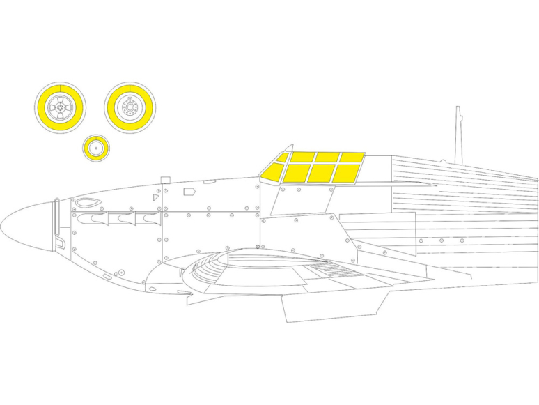 Eduard Express Mask JX306 Hurricane Mk.IIb TFace Revell 1/32