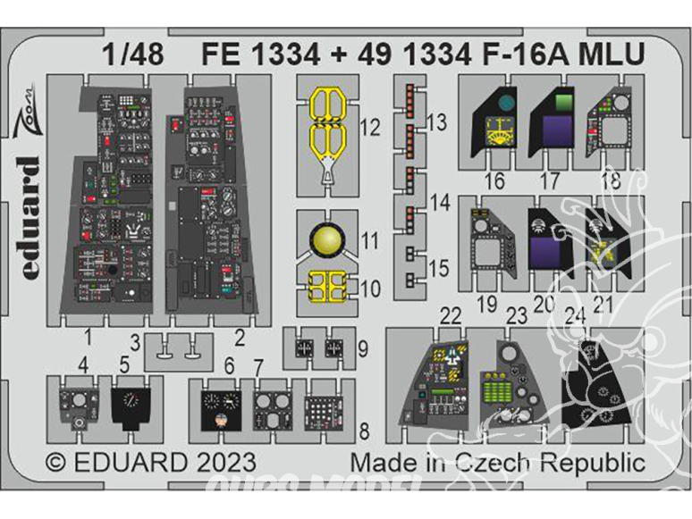 EDUARD photodecoupe avion 491334 Amélioration F-16A MLU Kinetic 1/48