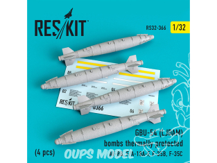 ResKit kit RS32-0366 Bombes GBU-54 (LJDAM) protégées thermiquement 4 pièces 1/32