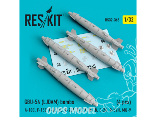 ResKit kit RS32-0365 Bombes GBU-54 (LJDAM) 4 pièces 1/32