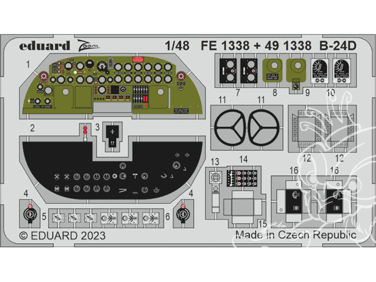 EDUARD photodecoupe avion FE1338 Zoom cockpit B-24D Revell 1/48