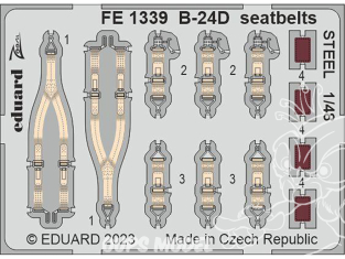 EDUARD photodecoupe avion FE1339 Harnais métal B-24D Revell 1/48