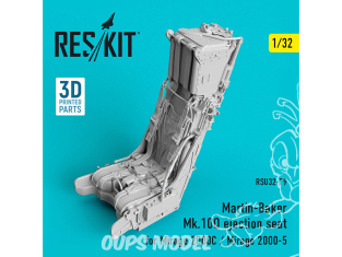 ResKit kit d'amelioration avion RSU32-0079 Siège éjectable Martin-Baker Mk.10Q pour Mirage 2000C/Mirage 2000-5 1/32