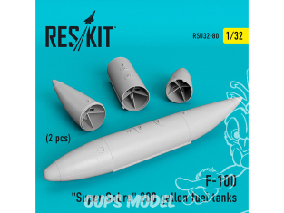ResKit kit d'amelioration avion RSU32-0080 F-100 "Super Sabre" réservoirs de carburant de 200 gallons 1/32