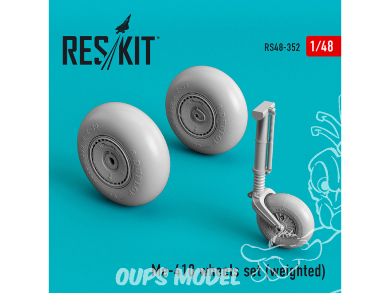 ResKit kit d'amelioration avion RS48-0352 Jeu de roues lestées pour un Me-410 1/48