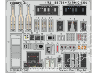 Eduard photodecoupe avion 73794 Intérieur C-130J Zvezda 1/72