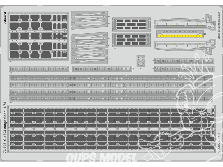 Eduard photodecoupe avion 73795 Plancher cargo C-130J Zvezda 1/72