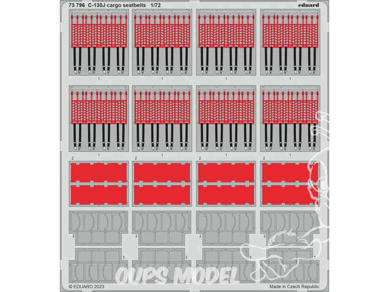 Eduard photodecoupe avion 73796 Harnais cargo C-130J Zvezda 1/72