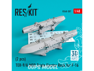 ResKit kit armement Avion RS48-0387 TER-9/A MOD Triple Ejector Rack pour F-16 2 pieces Impression 3D pour F-16 1/48