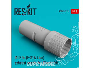 ResKit kit d'amelioration Avion RSU48-0212 Buse d'échappement IAI Kfir (F-21A Lion) pour kit Kinetic 1/48