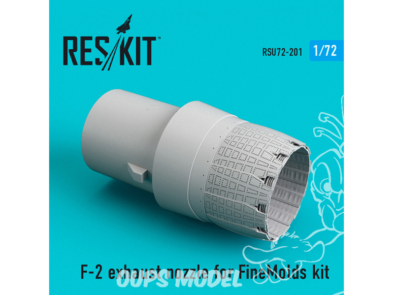 ResKit kit d'amelioration Avion RSU72-0201 Buse d'échappement F-2 pour kit FineMolds 1/72