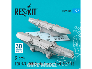 ResKit kit armement Avion RS72-0387 TER-9/A MOD Triple Ejector Rack pour F-16 2 pieces Impression 3D 1/72