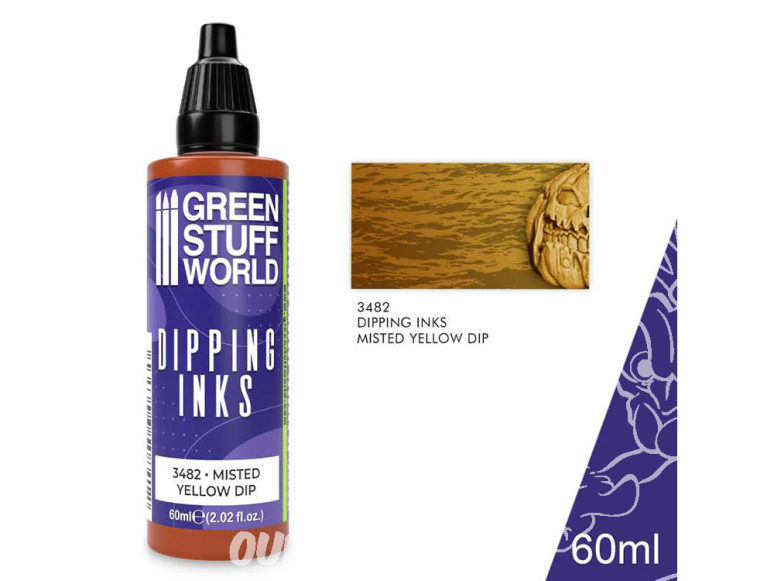 Green Stuff 3482 Peintures Dipping inks 60 ml MISTED YELLOW DIP