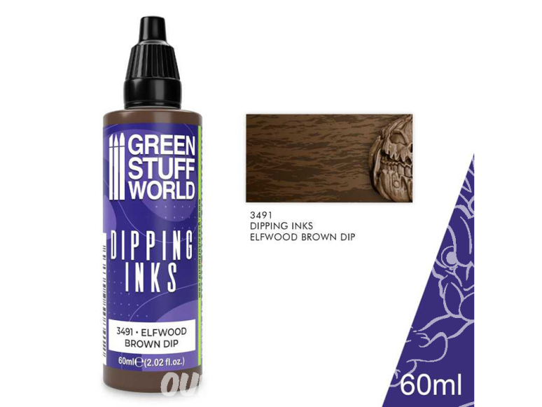 Green Stuff 3491 Peintures Dipping inks 60 ml ELFWOOD BROWN DIP