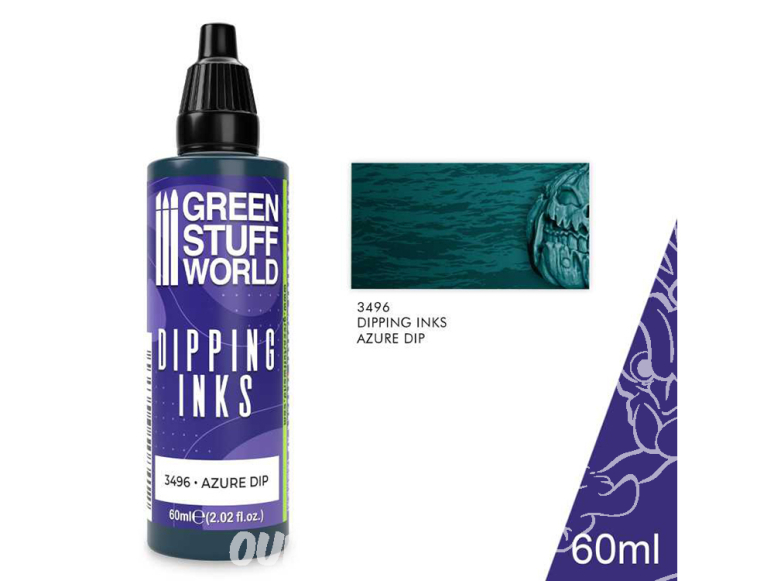 Green Stuff 3496 Peintures Dipping inks 60 ml AZURE DIP