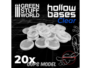 Green Stuff 509617 Socles en plastique transparents avec CREUX Rond 28,5mm