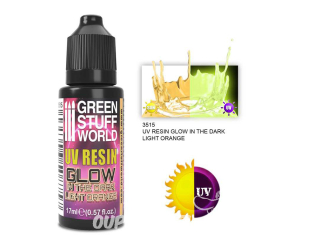 Green Stuff 508757 Résine Orange Clair Ultraviolette GLOW 17ml