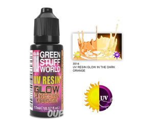 Green Stuff 508740 Résine orange Ultraviolette GLOW 17ml