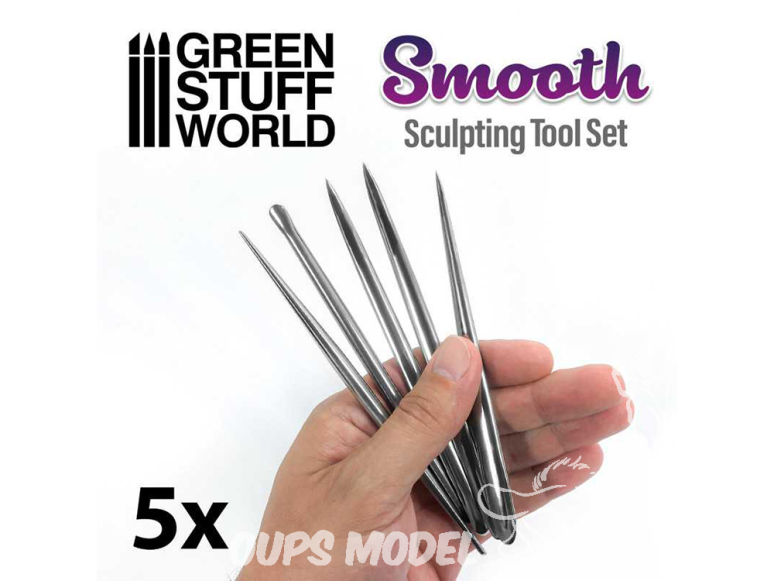 Green Stuff 504872 5x Outils de Sculpture SMOOTH