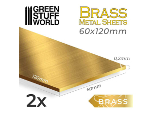 Green Stuff 506723 Feuille de métal LAITON 60x120mm (Pack x2)