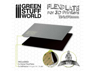 Green Stuff 504421 Plaques flexibles pour imprimantes 3D 124x70mm