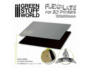 Green Stuff 504438 Plaques flexibles pour imprimantes 3D 130x80mm