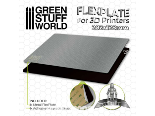 Green Stuff 504476 Plaques flexibles pour imprimantes 3D 202x128mm