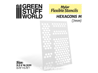 Green Stuff 510286 Pochoirs flexibles HEXAGONS M (7mm)