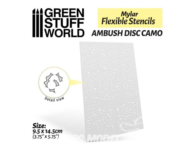 Green Stuff 510392 Pochoirs flexibles Disque de camouflage (différentes tailles)