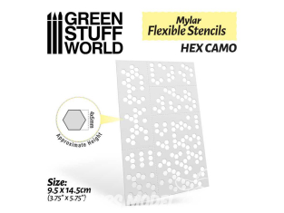 Green Stuff 510378 Pochoirs flexibles Camouflage hexagonal (4x5mm)