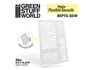 Green Stuff 510361 Pochoirs flexibles PEAU DE REPTILES (9mm environ)