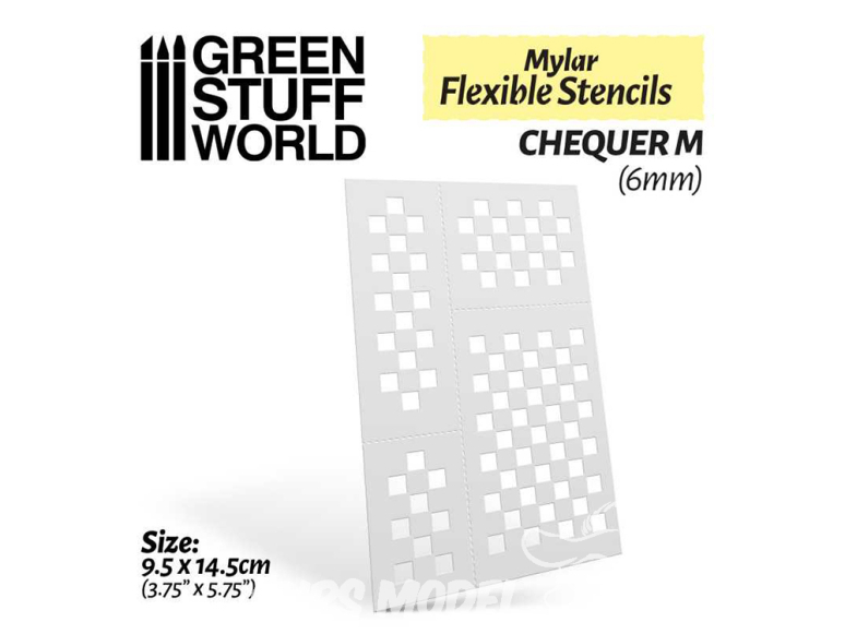 Green Stuff 510347 Pochoirs flexibles CARRÉS M (6mm)