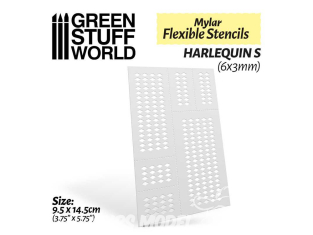 Green Stuff 510309 Pochoirs flexibles ARLEQUIN S (6x3mm)
