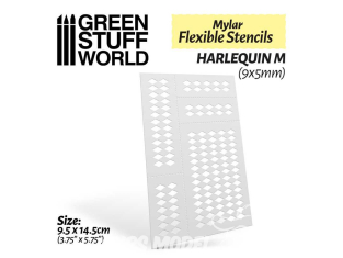 Green Stuff 510316 Pochoirs flexibles ARLEQUIN M (9x5mm)