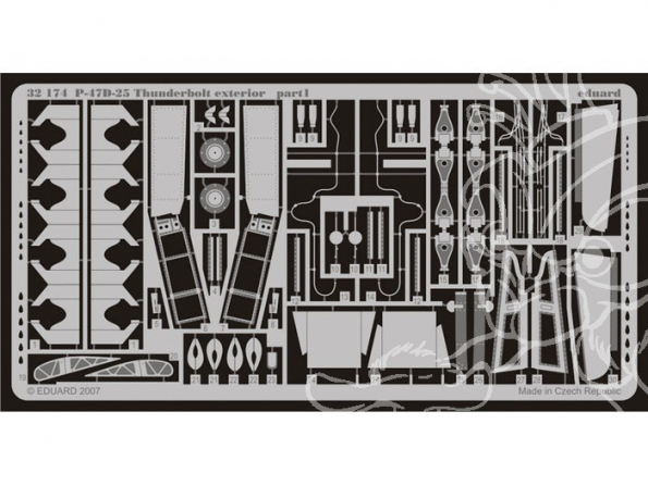 EDUARD photodecoupe avion 32174 Exterieur P-47D-25 Thunderbolt 1/32