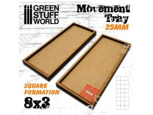 Green Stuff 511047 Plateaux de Mouvement MDF 25mm 8x3