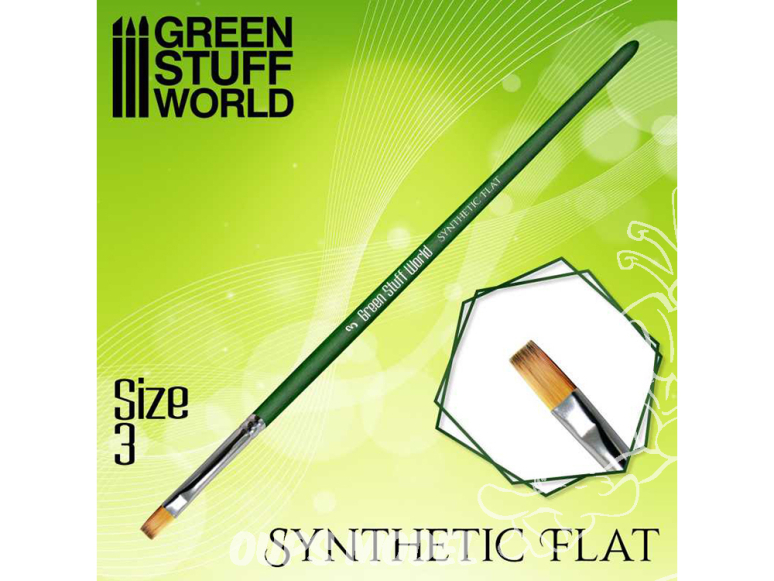 Green Stuff 508161 GREEN SERIES Pinceau Synthétique Plat Taille 3